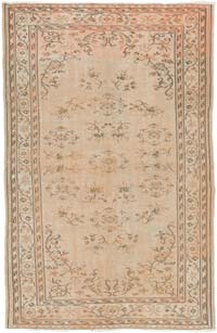 Vintage Turkish Hand-Knotted Rug - 5' 6" x 8' 6" (66" x 102")