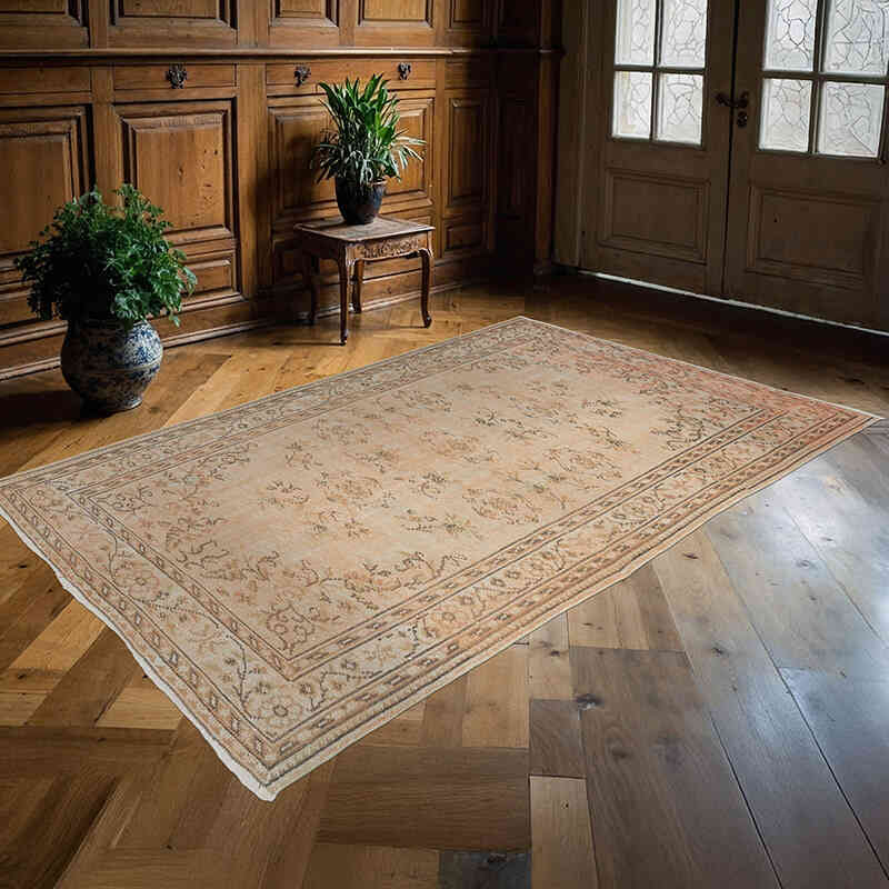 Alfombra Vintage Turca Anudada a Mano - 167 cm x 260 cm - K0075582