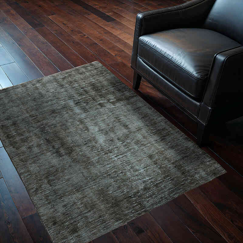 Over-dyed Vintage Hand-Knotted Turkish Rug - 3' 7" x 4' 7" (43" x 55") - K0075588