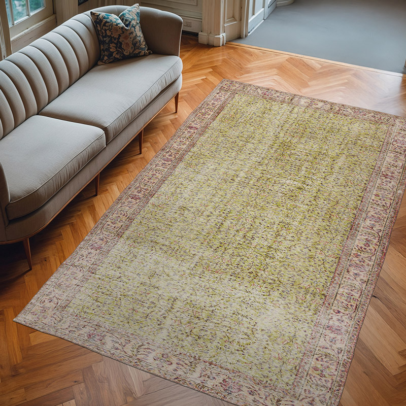 Vintage Turkish Hand-Knotted Rug - 5' 9" x 9'  (69" x 108") - K0075589