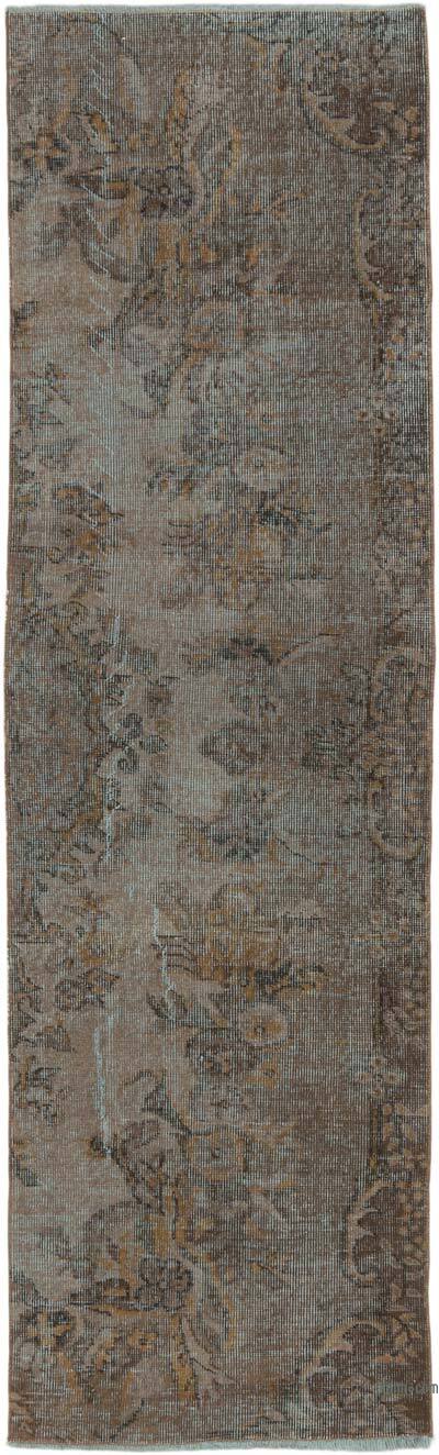 Boyalı El Dokuma Vintage Halı Yolluk - 70 cm x 233 cm