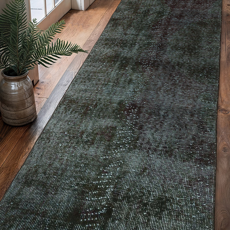 Boyalı El Dokuma Vintage Halı Yolluk - 94 cm x 304 cm - K0075598