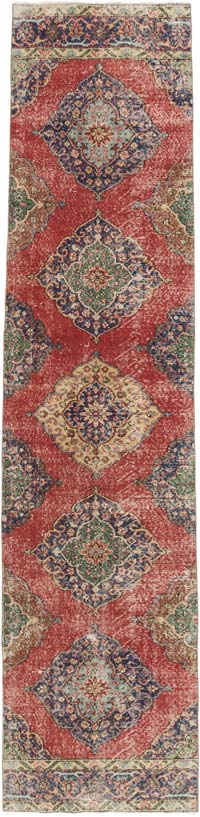 Vintage Turkish Hand-Knotted Runner - 3' 1" x 12' 8" (37" x 152")