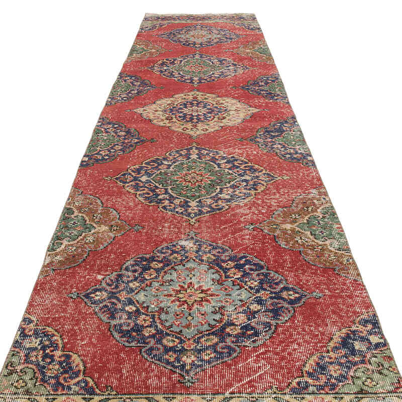 Vintage Turkish Hand-Knotted Runner - 3' 1" x 12' 8" (37" x 152") - K0075607