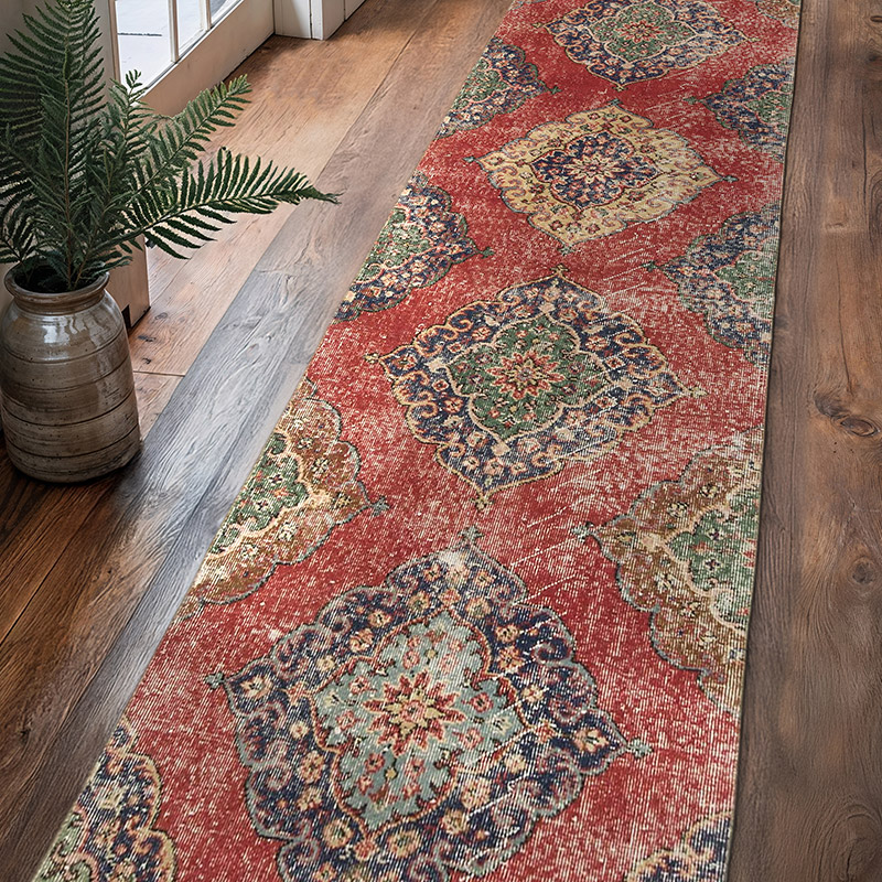 Vintage Turkish Hand-Knotted Runner - 3' 1" x 12' 8" (37" x 152") - K0075607