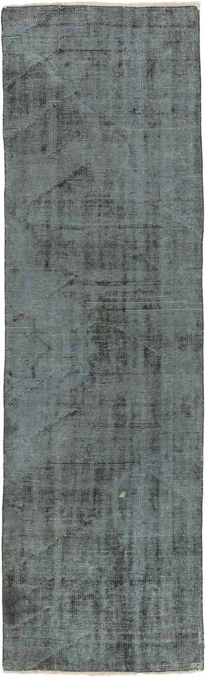 Boyalı El Dokuma Vintage Halı Yolluk - 92 cm x 297 cm