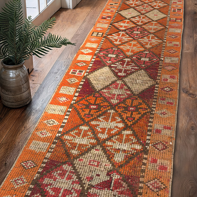 Alfombra Vintage de pasillo - 82 cm x 306 cm - K0075613