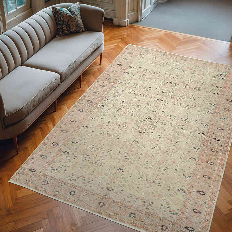 Vintage Turkish Hand-Knotted Rug - 6' 7" x 9' 7" (79" x 115") - K0075628