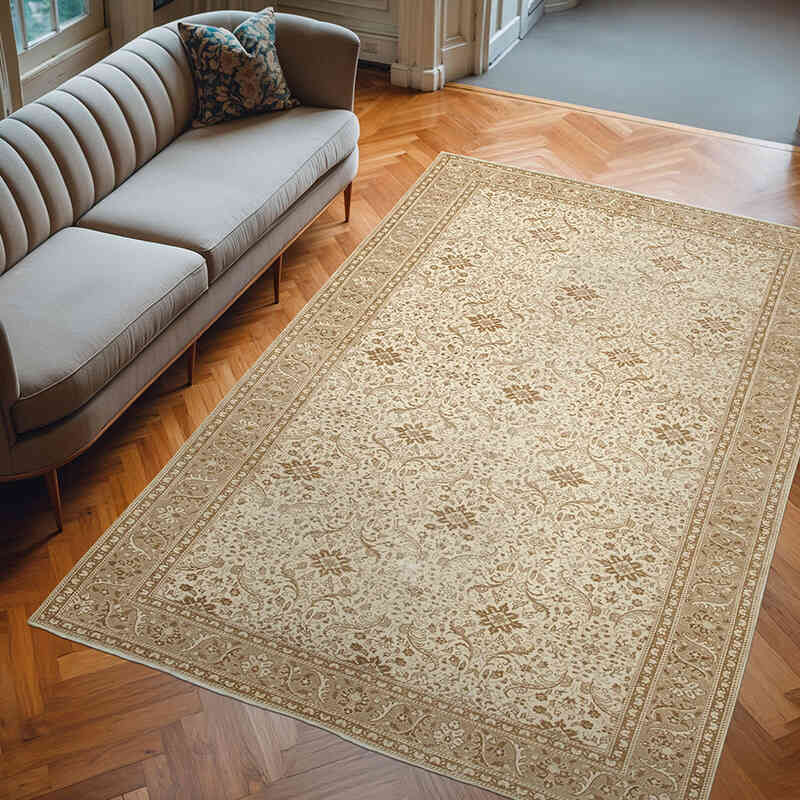 Vintage Turkish Hand-Knotted Rug - 6' 7" x 9' 7" (79" x 115") - K0075653
