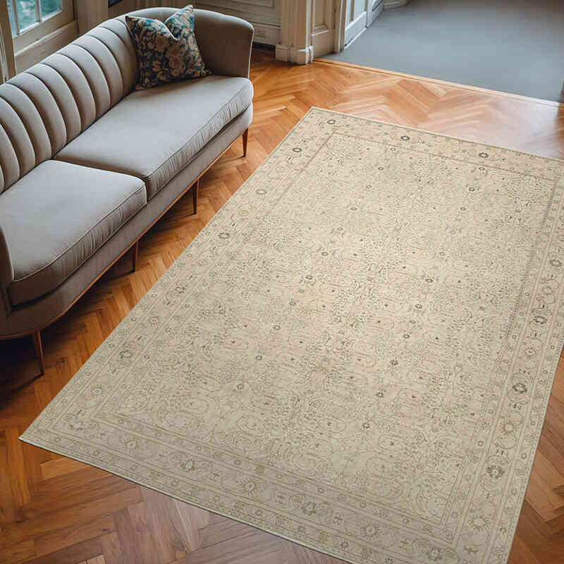 Alfombra Vintage Turca Anudada a Mano - 196 cm x 285 cm - K0075655