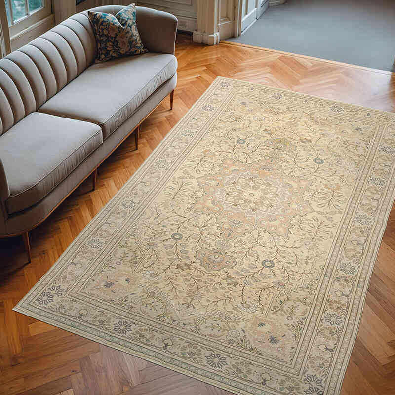 Alfombra Vintage Turca Anudada a Mano - 192 cm x 304 cm - K0075656