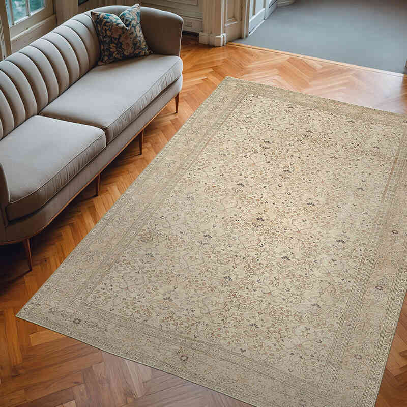 Alfombra Vintage Turca Anudada a Mano - 197 cm x 282 cm - K0075676