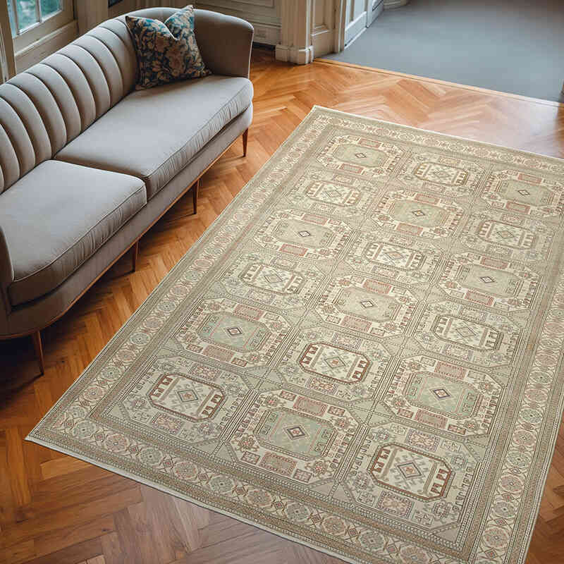 Alfombra Vintage Turca Anudada a Mano - 197 cm x 285 cm - K0075678