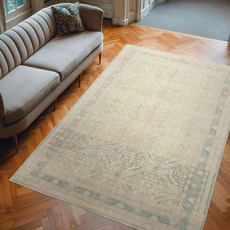Vintage Turkish Hand-Knotted Rug - 6' 4" x 9' 5" (76" x 113") - K0075680