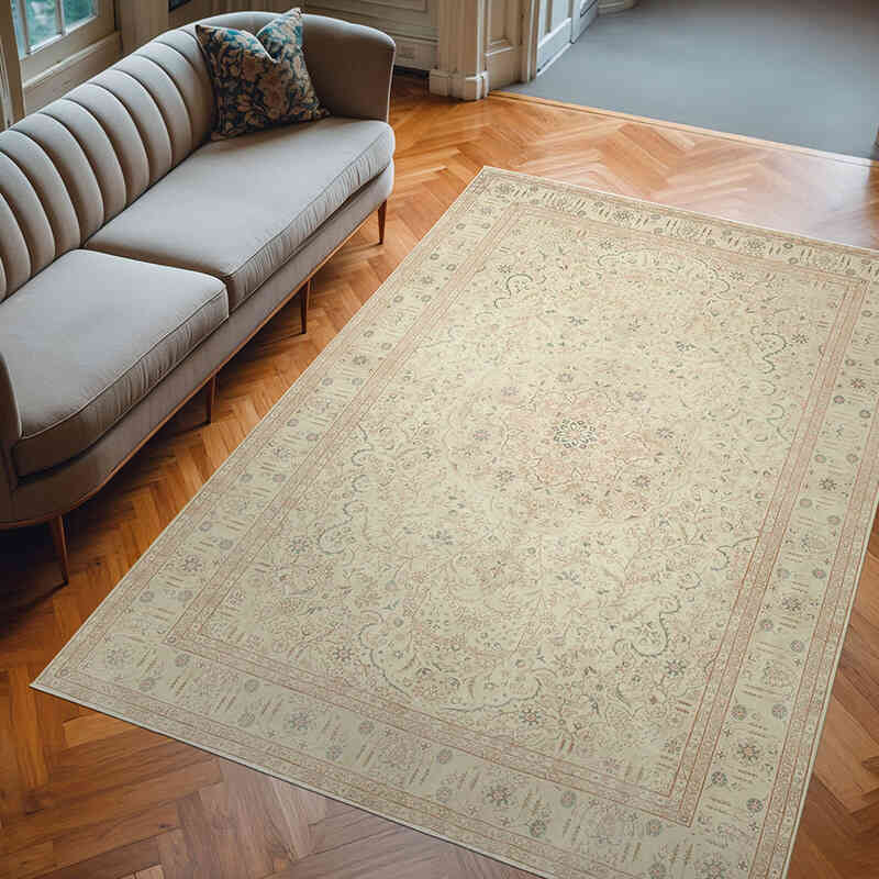 Alfombra Vintage Turca Anudada a Mano - 196 cm x 295 cm - K0075715