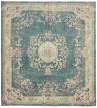 Vintage Hand-Knotted Oriental Rug - 9' 1" x 9' 11" (109" x 119")