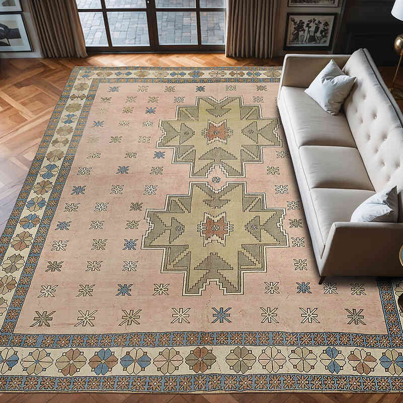 El Dokuma Vintage Halı - 336 cm x 403 cm - K0075832