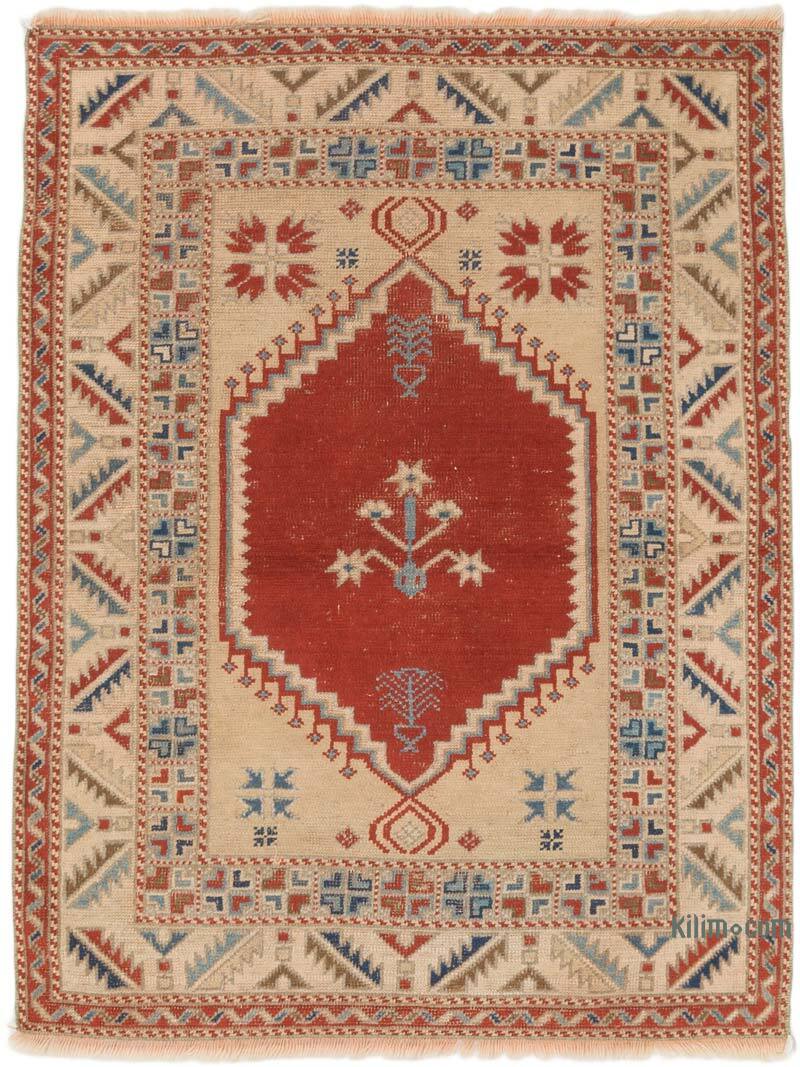 Alfombra Vintage Turca Anudada a Mano - 99 cm x 127 cm - K0075859