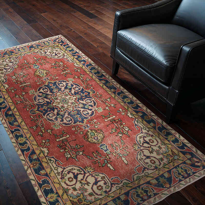 Vintage Turkish Hand-Knotted Rug - 3' 9" x 6' 7" (45" x 79") - K0075860