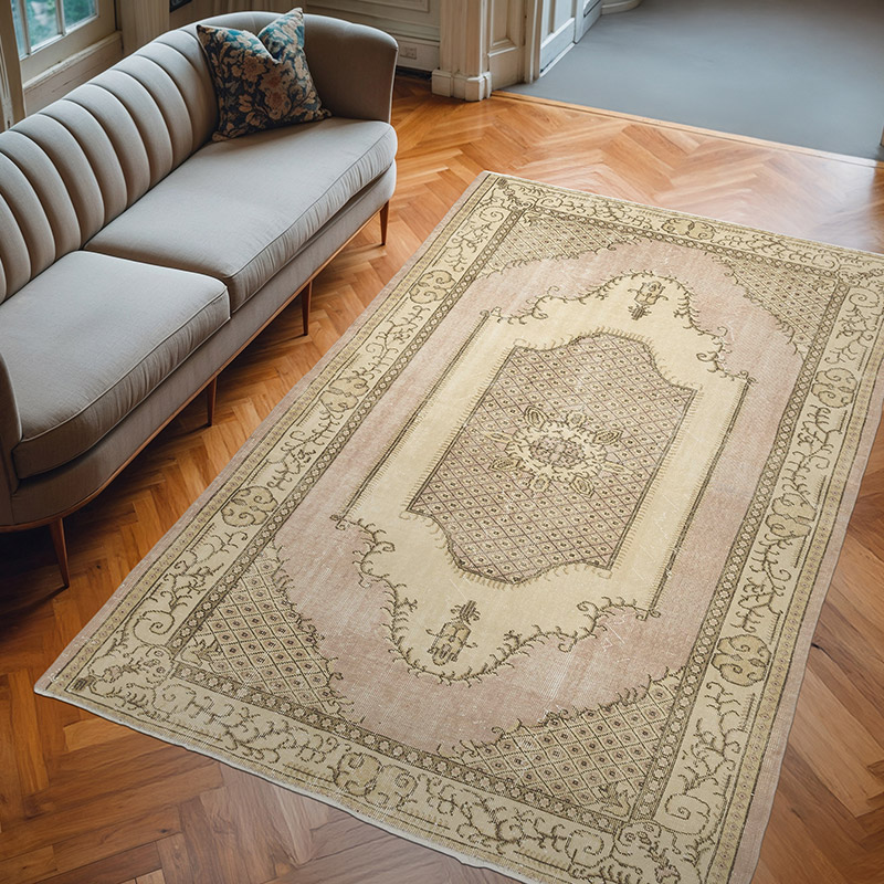 Vintage Turkish Hand-Knotted Rug - 5' 11" x 8' 11" (71" x 107") - K0075870