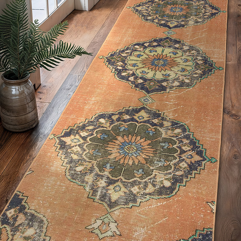 Alfombra Turca Vintage De Pasillo - 80 cm x 302 cm - K0075876