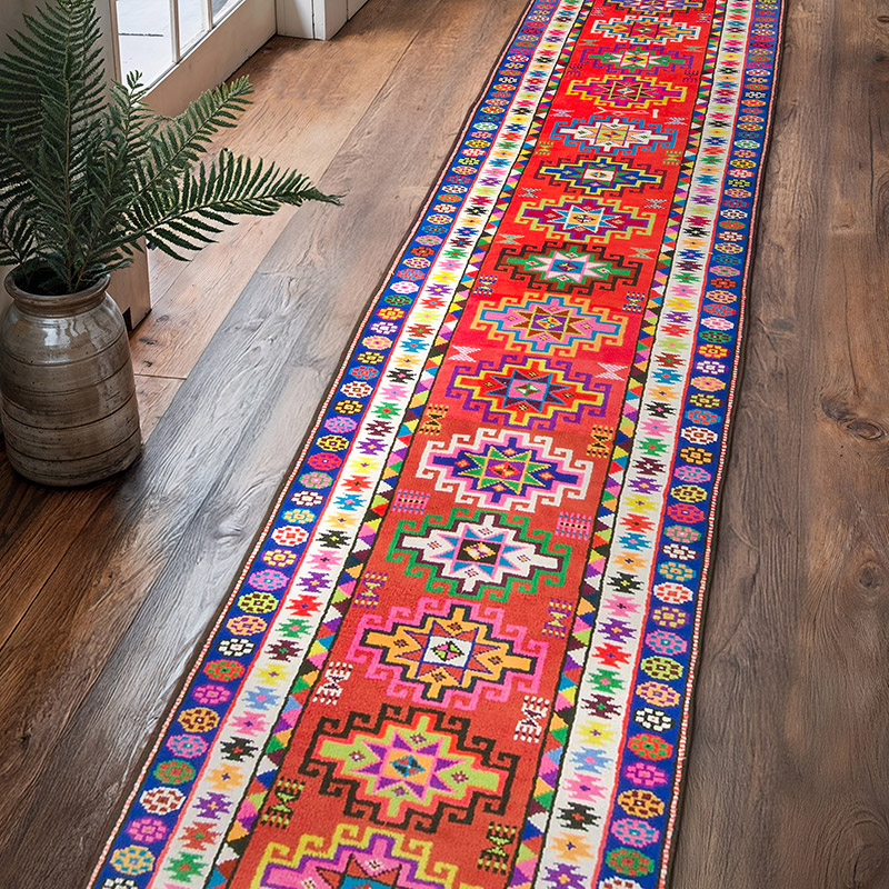Vintage Tribal Runner Rug - 2' 9" x 13'  (33" x 156") - K0075889
