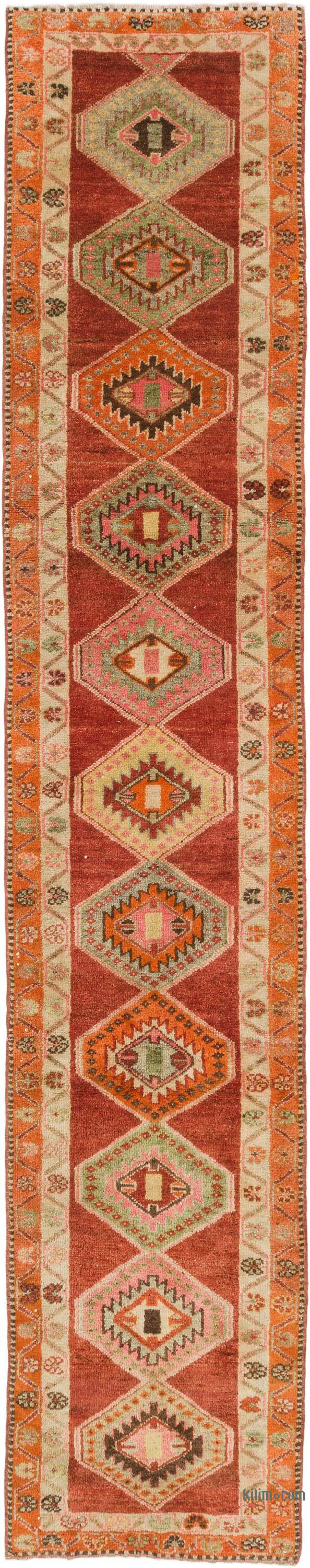 Vintage Anadolu Yolluk - 87 cm x 452 cm - K0075892