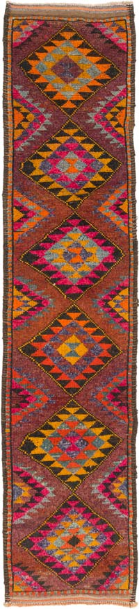 Vintage Tribal Runner Rug - 3'  x 13' 1" (36" x 157")