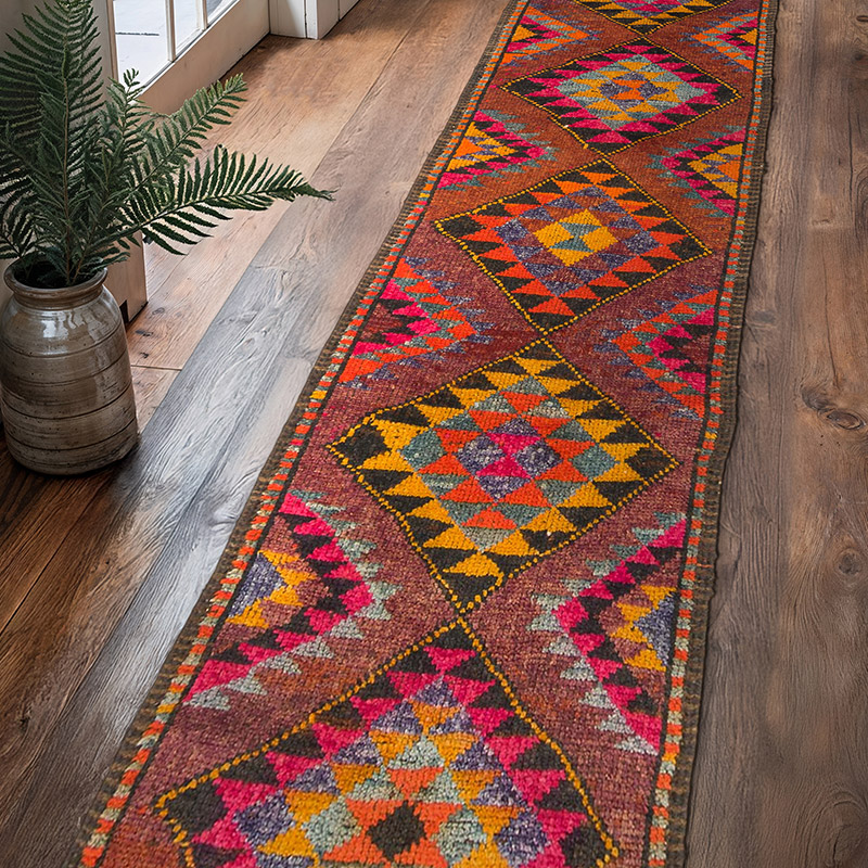 Vintage Tribal Runner Rug - 3'  x 13' 1" (36" x 157") - K0075893