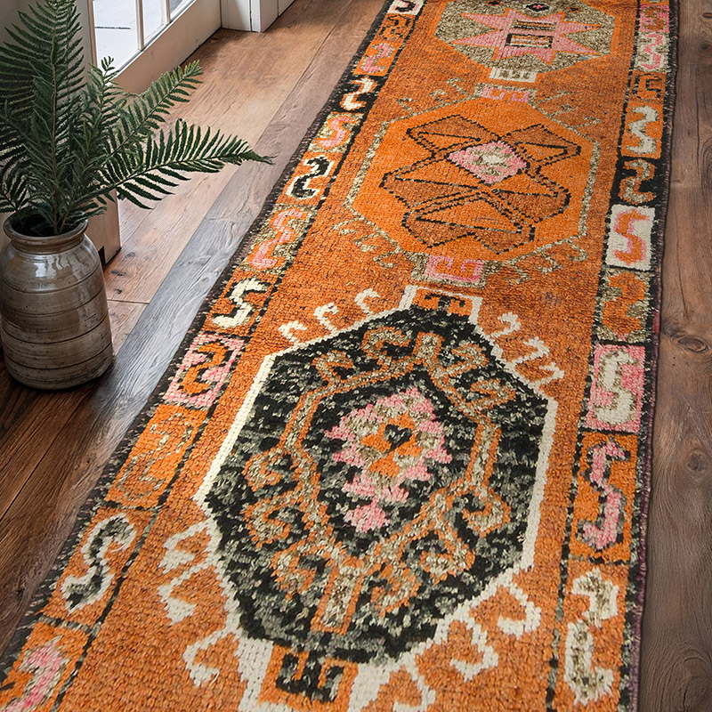 Vintage Tribal Runner Rug - 3' 2" x 10' 10" (38" x 130") - K0075894