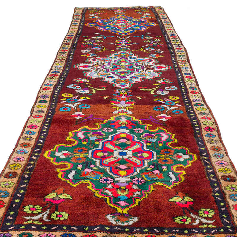 Vintage Tribal Runner Rug - 3' 6" x 12'  (42" x 144") - K0075901