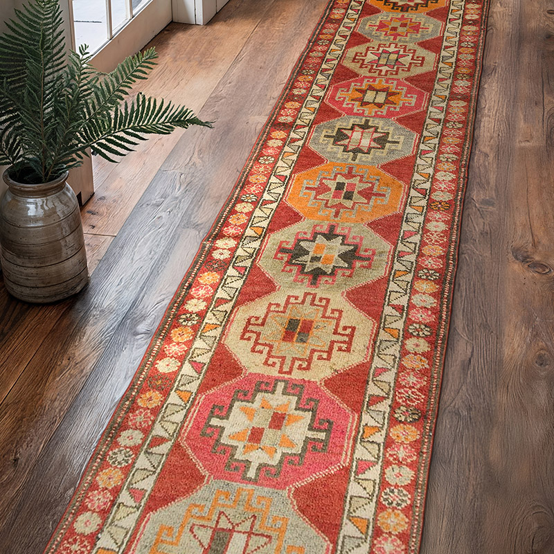 Vintage Tribal Runner Rug - 2' 10" x 13' 9" (34" x 165") - K0075903