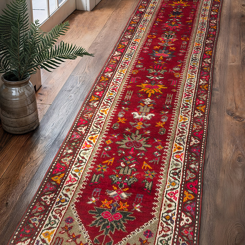 Alfombra Vintage de pasillo - 87 cm x 363 cm - K0075904