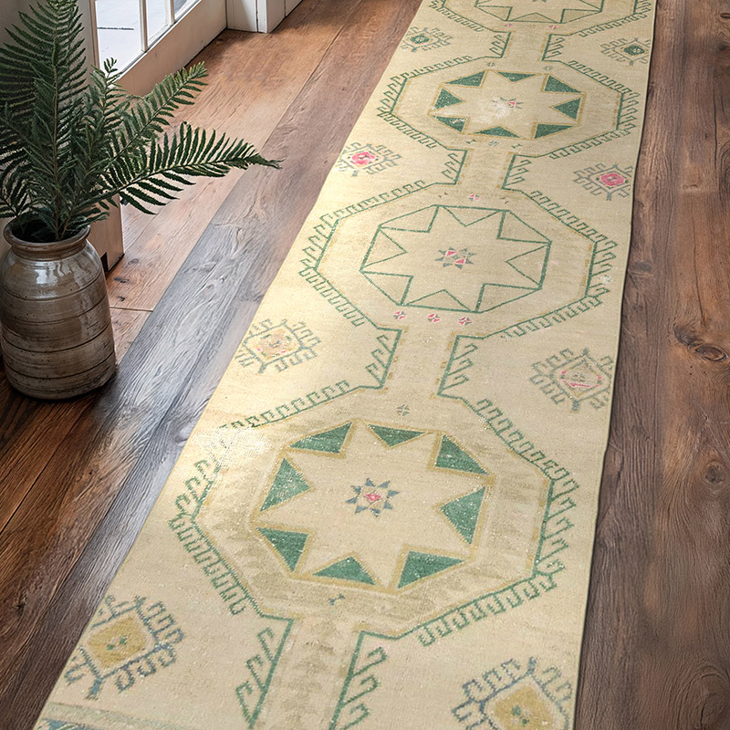Alfombra Turca Vintage De Pasillo - 80 cm x 389 cm - K0075923