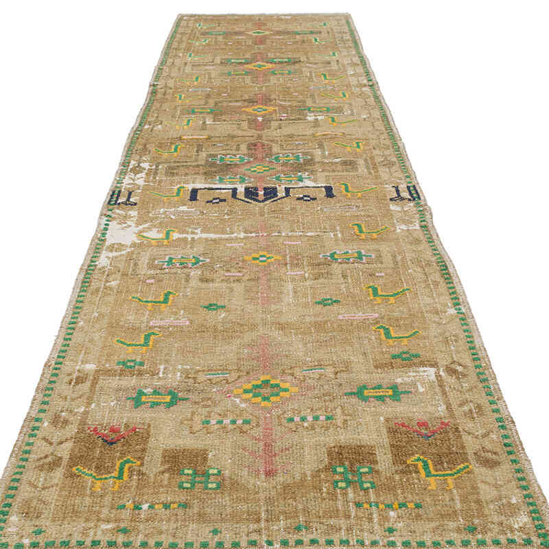 Vintage Tribal Runner Rug - 3' 1" x 11' 7" (37" x 139") - K0075926