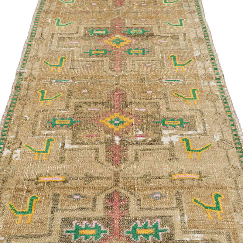 Vintage Tribal Runner Rug - 3' 1" x 11' 7" (37" x 139") - K0075926