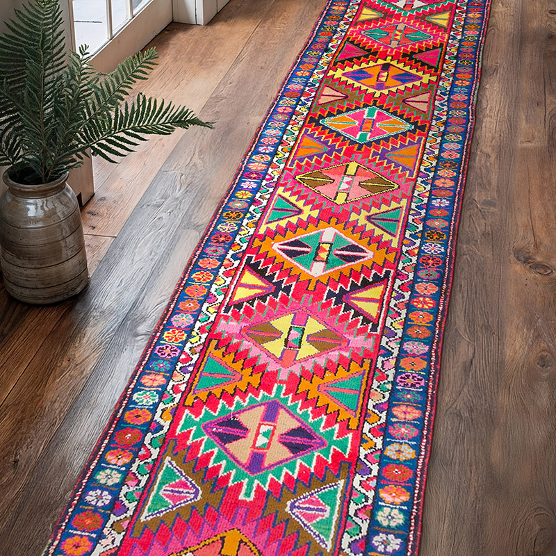 Alfombra Vintage de pasillo - 80 cm x 421 cm - K0075929