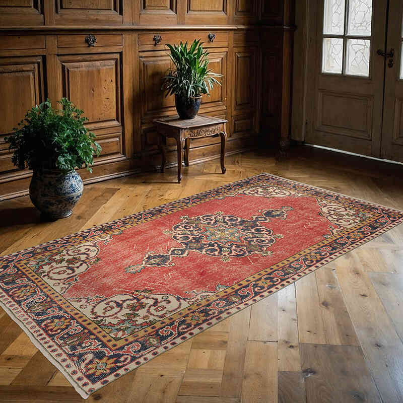 Vintage Turkish Hand-Knotted Rug - 3' 9" x 7' 4" (45" x 88") - K0075940
