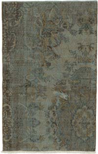 Boyalı El Dokuma Vintage Halı - 91 cm x 142 cm