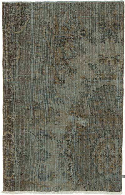 Alfombra Turca Vintage Sobre-teñida - 91 cm x 142 cm