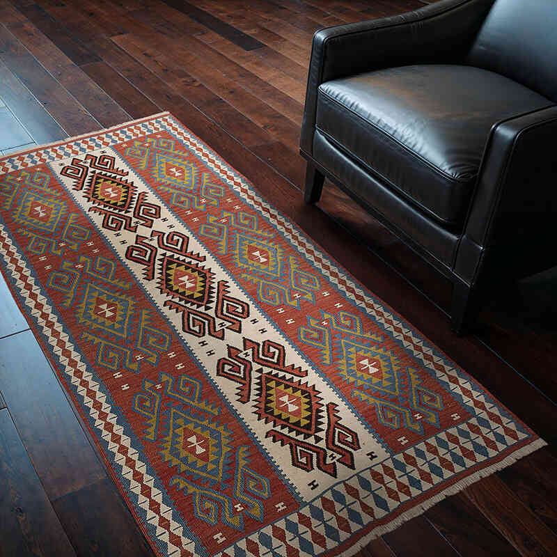 Vintage Van Kilim Rug - 3' 3" x 6'  (39" x 72") - K0076125