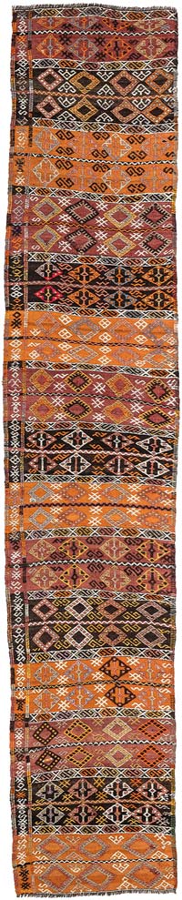 Vintage Malatya Kilim Yolluk - 65 cm x 337 cm