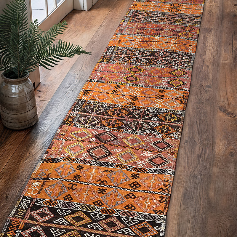 Vintage Malatya Kilim Yolluk - 65 cm x 335 cm - K0076158
