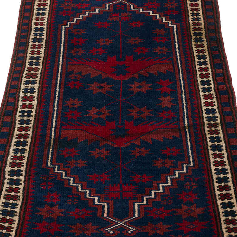 El Dokuma Vintage Halı - 57 cm x 104 cm - K0076162