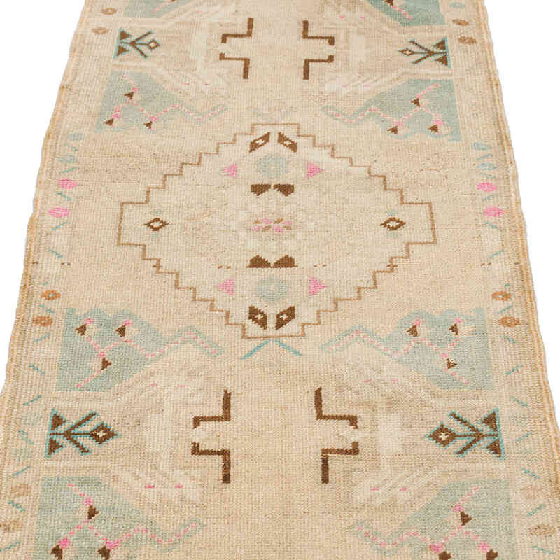 Alfombra Vintage Turca Anudada a Mano - 52 cm x 106 cm - K0076171