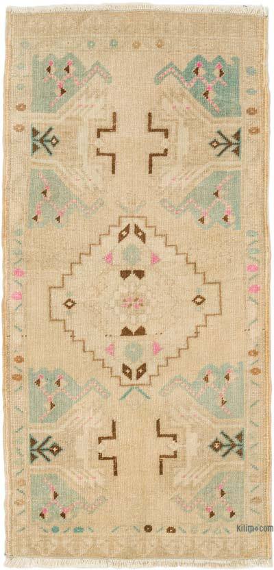 El Dokuma Vintage Halı - 52 cm x 106 cm