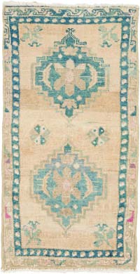 El Dokuma Vintage Halı - 50 cm x 96 cm