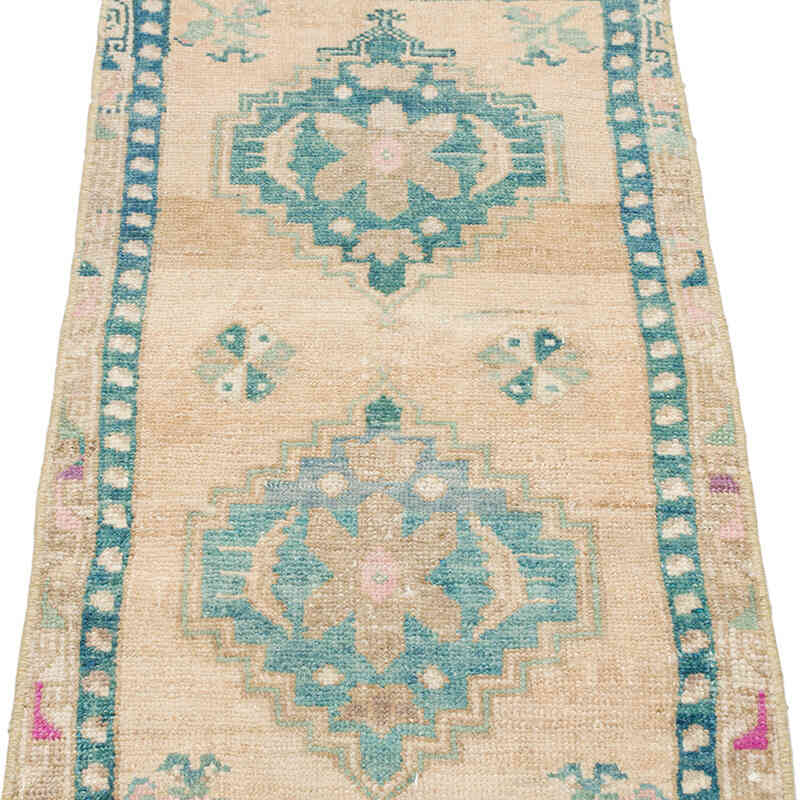 El Dokuma Vintage Halı - 50 cm x 96 cm - K0076177