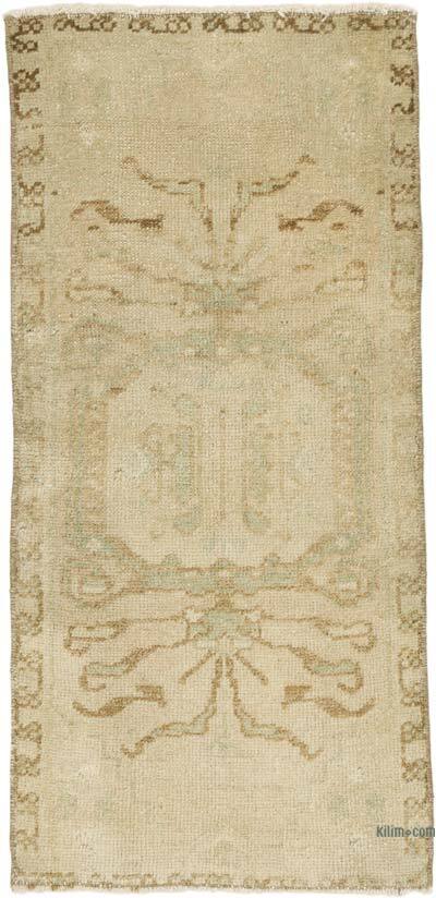 Alfombra Vintage Turca Anudada a Mano - 43 cm x 88 cm