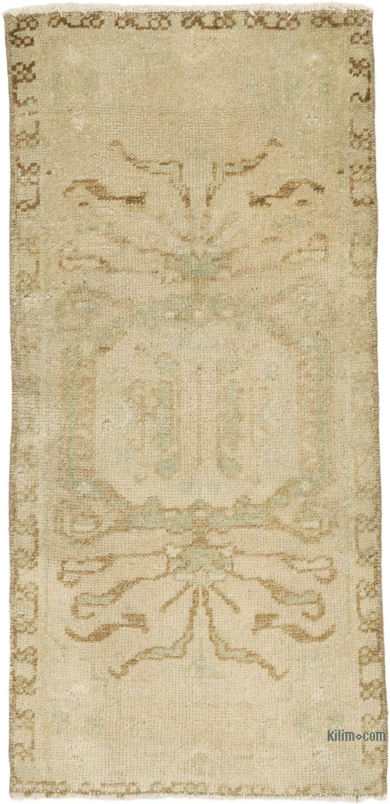 Alfombra Vintage Turca Anudada a Mano - 43 cm x 88 cm - K0076181